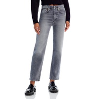 70s Stove Pipe High Rise Ankle Straight Jeans in Silfade