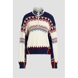 80s Fair Isle knitted half-zip sweater