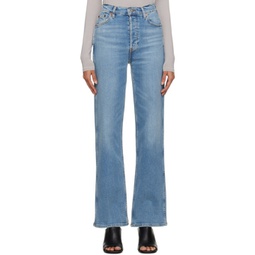 Blue 90s High-Rise Loose Jeans 231800F069031
