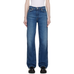 Blue 90s High Rise Loose Jeans 231800F069014