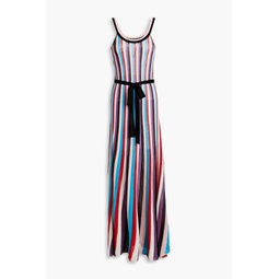 Malaga metallic striped knitted maxi dress