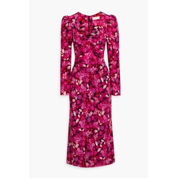 Branble floral-print silk-crepe midi dress