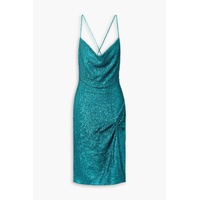 Missing Hours draped sequined stretch-tulle dress