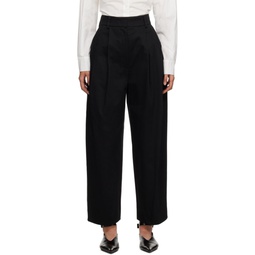 Black Curved Trousers 232775F087000