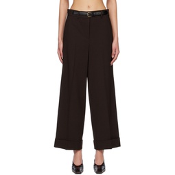 Brown Belted Trousers 231775F087002