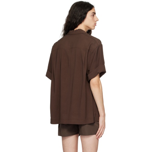  Brown Camp Collar Shirt 231775M192011