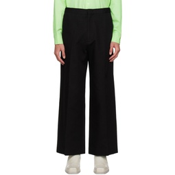 Black Relaxed Fit Trousers 231775M191001