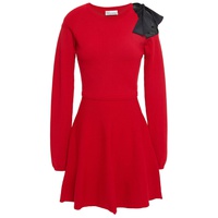 Bow-embellished knitted mini dress