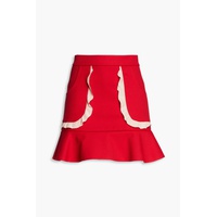 Ruffled twill mini skirt