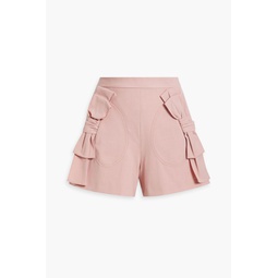 Bow-detailed twill shorts