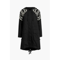 Convertible embroidered cotton-twill hooded parka