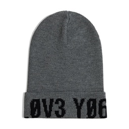 Jacquard-knit wool beanie