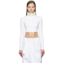 White Recycled Polyester Turtleneck 221100F099002