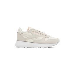 Off White   Taupe Classic Leather Sneakers 241749F128040