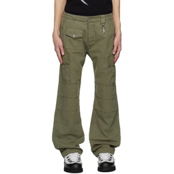 Green Garment Dyed Cargo Pants 232115M188007