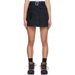 Black Cotton Mini Skirt 221115F090000