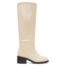 Off White Grained Tall Boots 222191F115000
