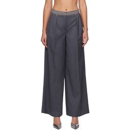 Gray Two Color Trousers 241985F087000