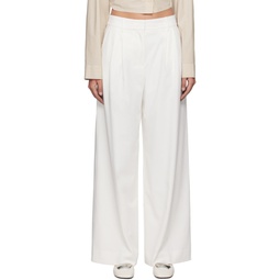 White Pleated Trousers 241985F087001