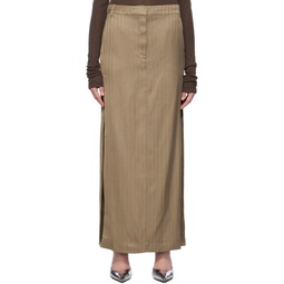 Brown Suiting Maxi Skirt 241985F093002