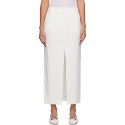 White Slit Maxi Skirt 241985F093003
