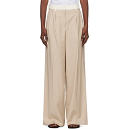 Beige Two Color Wide Trousers 241985F087010