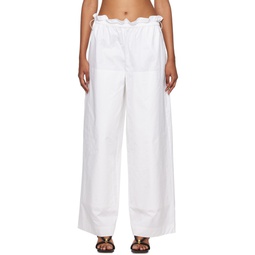 White Wide Trousers 232985F087010
