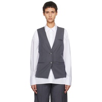 Gray Two-Color Vest 241985F068002
