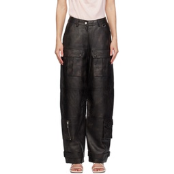 SSENSE Exclusive Brown Leather Pants 241985F084006