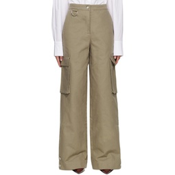 Taupe Wide Cargo Pants 231985F087000