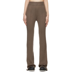 Taupe Flared Trousers 222985F087018