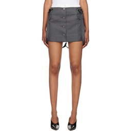 Gray Suspender Miniskirt 232985F090003