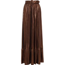 Serene belted lame maxi skirt