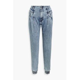 Miriam acid-wash high-rise tapered jeans