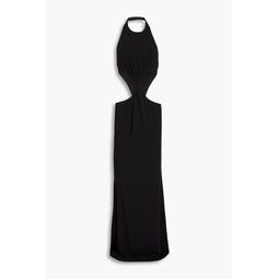 Raven cutout jersey halterneck maxi dress