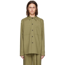 Green Oversized Shirt 241144M192005