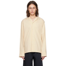 Off White Pinstripe Shirt 241144M192011