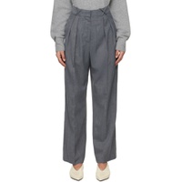 Gray Tailored Trousers 241144F087041