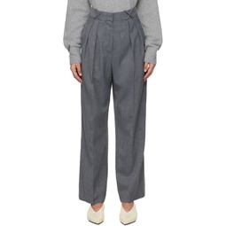 Gray Tailored Trousers 241144F087041