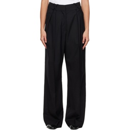 Black Wide Leg Trousers 232144F087038