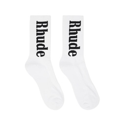 White RH Vertical Socks 241923M220014