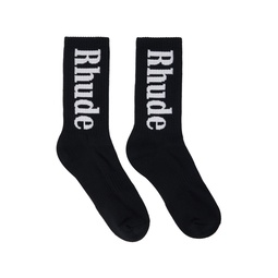 Black RH Vertical Socks 241923M220013
