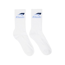 White Speedmark Socks 241923M220010
