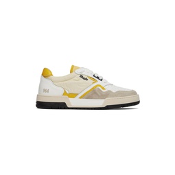 White   Yellow Racing Sneakers 231923M237003