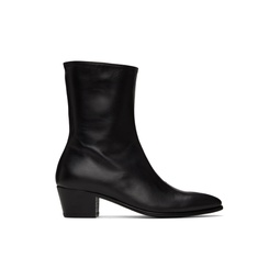 Black Leather Chelsea Boots 222923M223001