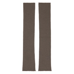 Gray Ribbed Arm Warmers 232232M135003