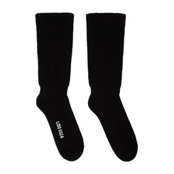Black Mid Calf Socks 241232M220017