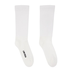 White Mid Calf Socks 241232M220020