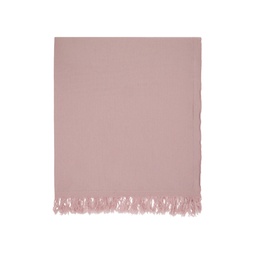 Pink Knit Blanket Scarf 241232M150002