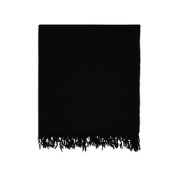 Black Knit Blanket Scarf 241232M150004